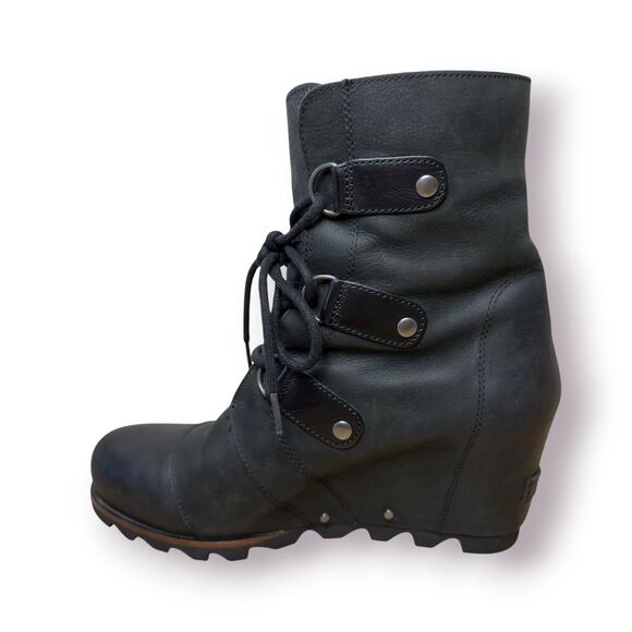 Sorel Joan Of Arctic Wedge II Boots Womens 10 Lace Up Bootie NL3018-010 Black - Picture 4 of 12